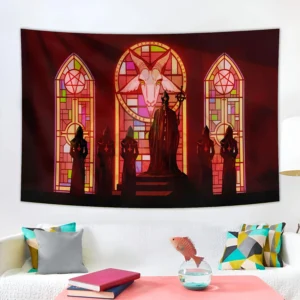 Ghost Swedish Metal Band Tapestry Carpet Cool Pentagram Print Background Cloth Home Décor