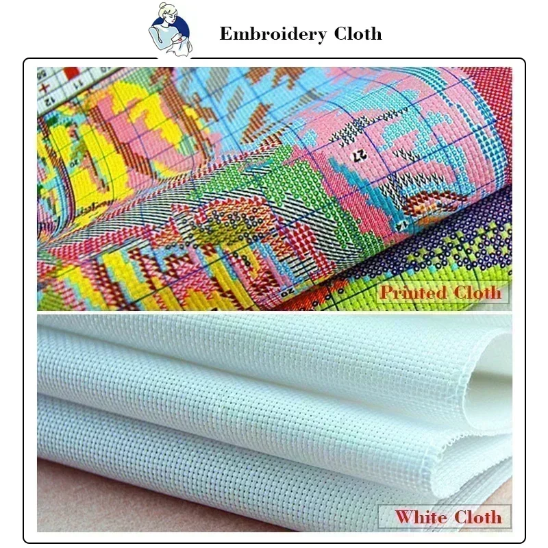 JoySundayThe Girl in Red and the Big Bad Wolf Cross Stitch 14CT/16CT/11CT Stamped Fabric Embroidery Kit Needlework Home Décor - Image 3